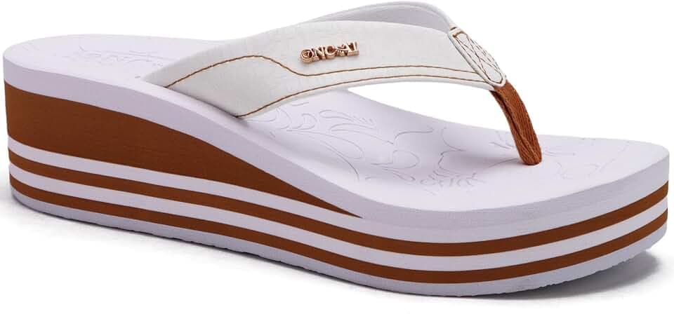 ONCAI Damen Plattform Zehentrenner Keil Sandalen Trendige elegante Frauen Sommer Plateau Sandalien mit bequemen Outdoor Gummisohlen