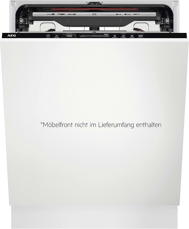 AEG Vollintegrierter Geschirrspüler 60cm, Spülmaschine Serie 7000: mit Glasschutz, Energieklasse B, Besteckschublade, personalisierte Zeit-Steuerung, leise 42dB, Wasserstopp, 14 MG, FSE7571AP