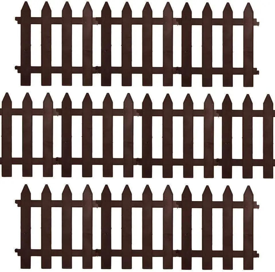 Vilde Gartenpalisade Zierzaun 30x30 cm, 3 m 10 Stück (Braun)