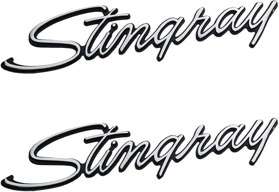 2Pcs Stingray Emblems Car Badges Front Fender Trim Parts Replacement for 1969-1973 Corvette C3 Chrome