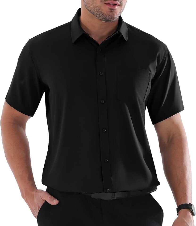 Dress Shirts for Men Big and Tall(XL Big-6XL Big Tall) Short Sleeve Shirts