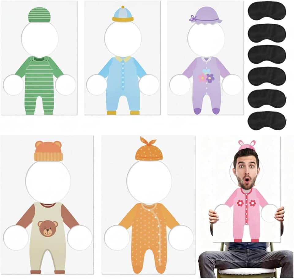 6 Set Baby Shower Games Feed The Baby(Gender-neutral,Multicolor)