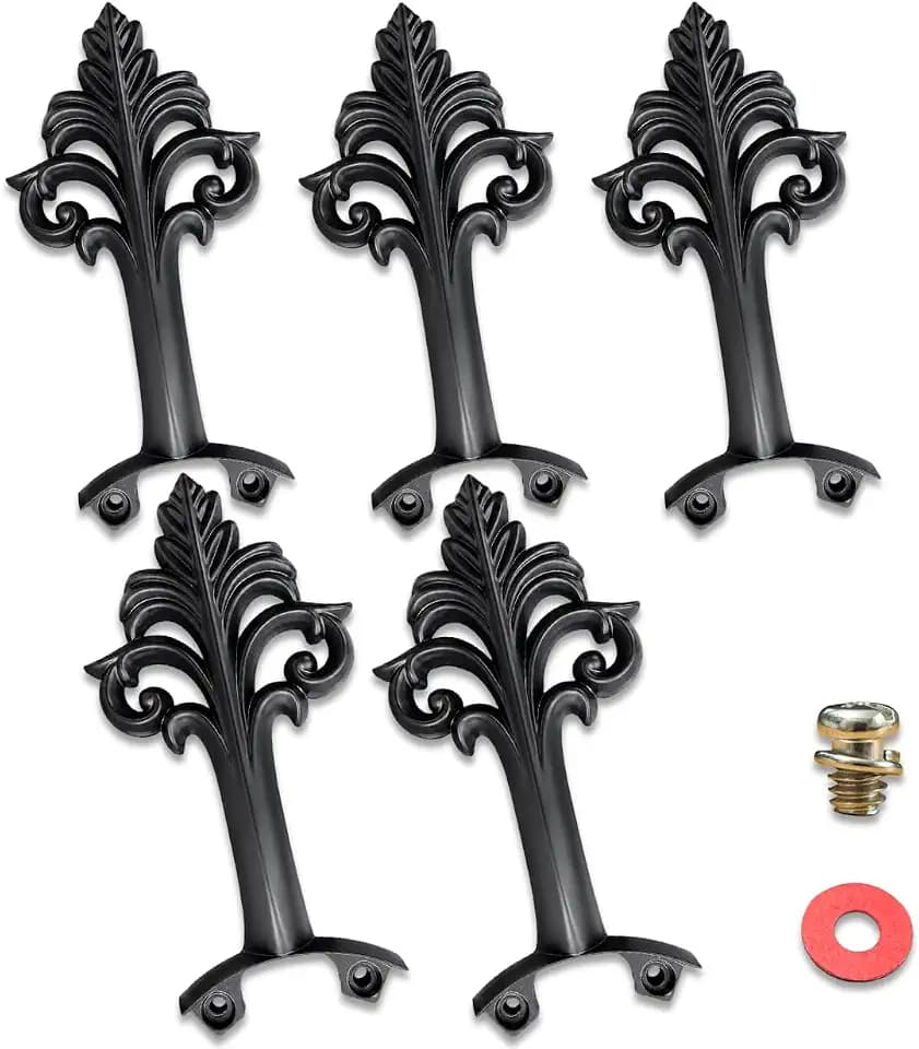 5PCS Ceiling Fan Blades Arm Bracket - White Fan Blade Support Bracket Parts - Metal Hardware Replacement for Ceiling Accessory Repair and Maintenance Black (Black)