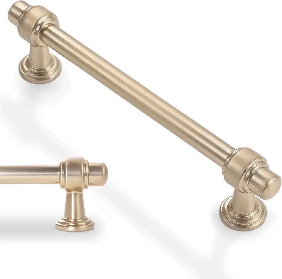 10 Pack 6-1/4 Inch Kitchen Cabinet Handles Champagne Bronze Cabinet Pulls Zinc Alloy Drawer Pulls Kitchen Hardware