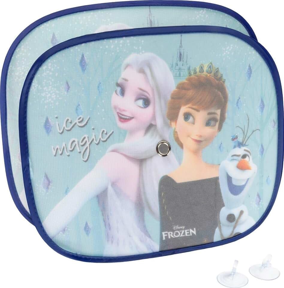 Tataway Disney Frozen Autovorzelte 44x35 cm - Seitlicher Sonnenschutz mit ELSA und Anna für Kinder | Offizielles Disney-Autozubehör