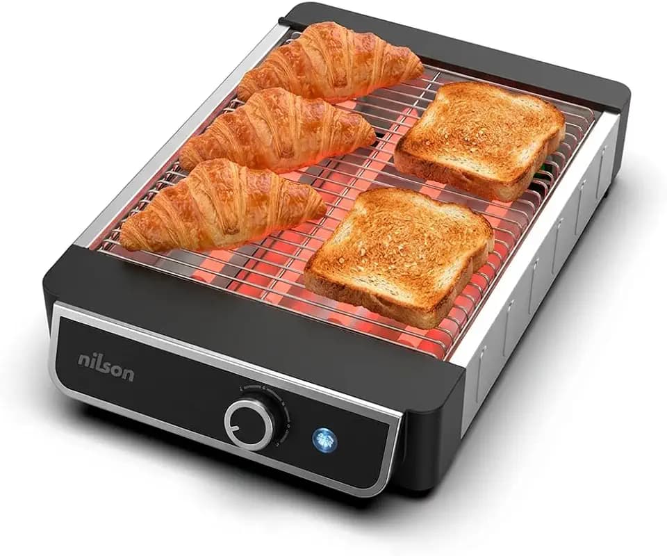 NTS1000FL4 Flach-Toaster, horizontal, 1000 W, 6 Toaststufen, manuelle Steuerung, digitaler Timer, Röstung und Abbrechen, Krümelschublade, einfache Reinigung, NTS1000FL4, Kabel 75 cm