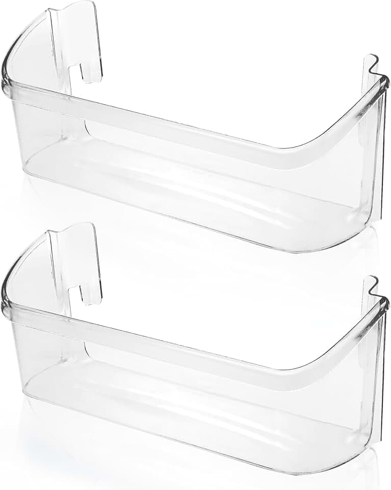UPGRADE 2 Pack 240323002 Refrigerator Door Bin Shelf Compatible with Frigidaire FGHS2631PF4A, FGHS2655PF5A, FGHS2655PF4, Replaces AP2115742 AH429725 EA429725 PS429725, Side Bottom Shelf, Clear