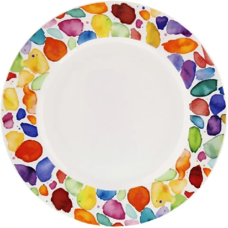Dunoon Frühstücksteller Blobs D. 22cm mit bunten Klecksen Formano