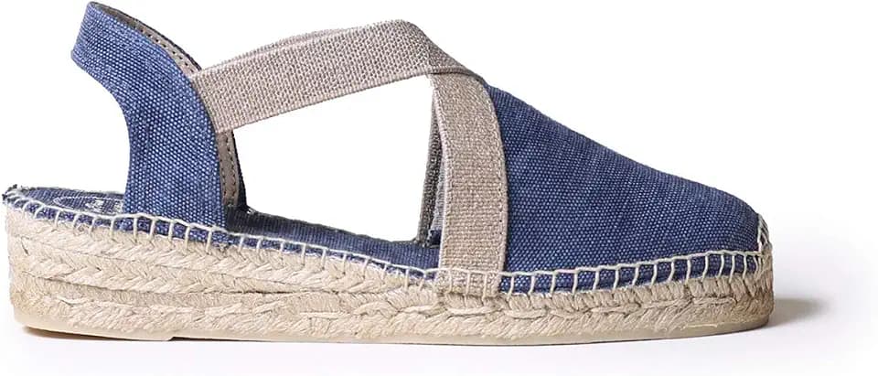 Toni Pons Verdi-V - Vegane Keil-Espadrille für Damen Baumwollstoff.