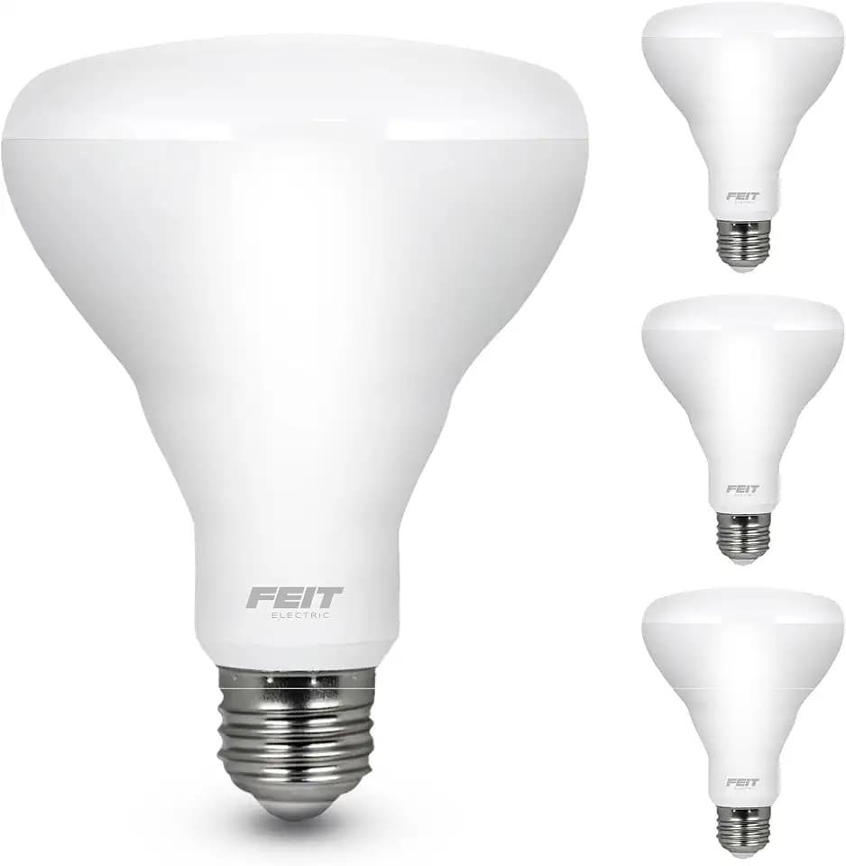 Feit Electric BR30 LED Light Bulbs, 65W Eq, Soft White, 3 Pack