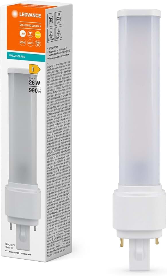 LEDVANCE Dulux-D LED 9W - 830 Warmweiß | 2-Pins - Ersatz Für 26W, Weiß