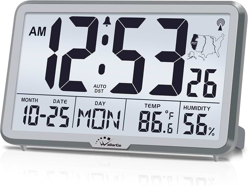 WallarGe Atomic Wall Clock with Backlight, Battery Operated