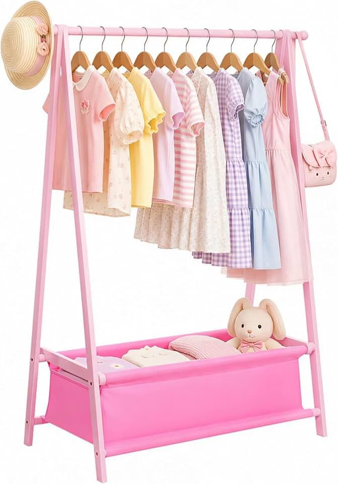 Homde Sturdy Kids Clothes Rack: 66 lb Capacity for Growing Wardrobe Needs
