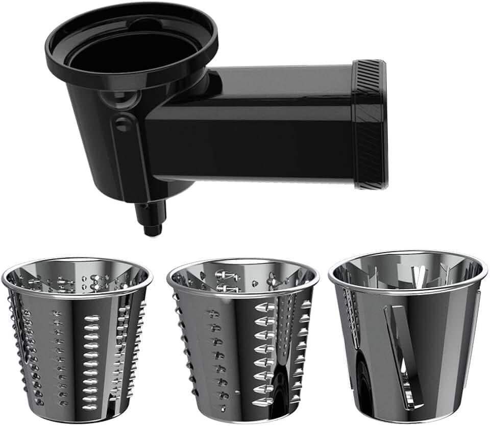 Cecotec Zubehör für Twist&Fusion Salatmixer. 3 austauschbare Trommeln, ideal zum Schneiden, Reiben und Schneiden von Gemüse, Edelstahl, kompatibel mit den Mixern der Twist&Fusion-Reihe