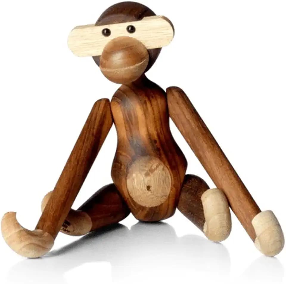Kay Bojesen AFFE klein Figuren 18.5 cm Affen Weihnachtsdekoration, Holz dunkel