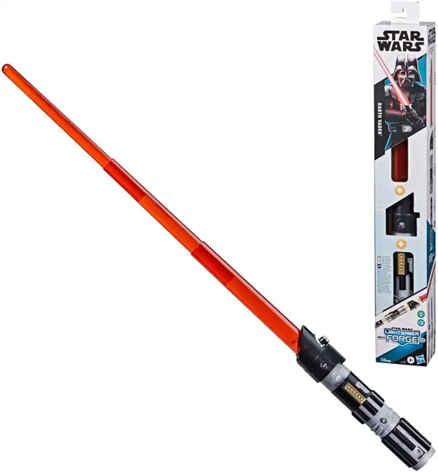 Star Wars Hasbro Lightsaber Forge Darth Vader elektronisches, ausfahrbares rotes Lichtschwert, anpassbares Rollenspielzeug für Kids ab 4 Jahren, único