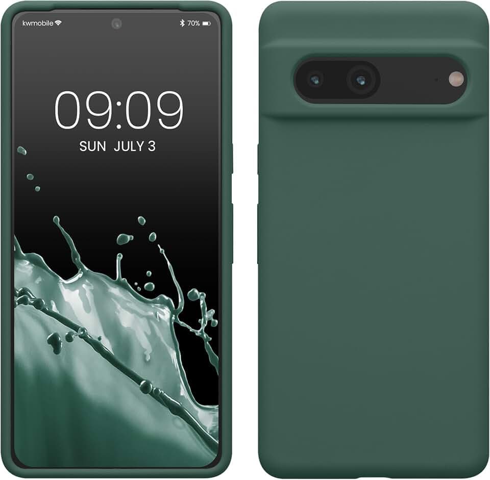 kwmobile Case Compatible with Google Pixel 7 Case - TPU Silicone Phone Cover with Soft Finish - Forest Green