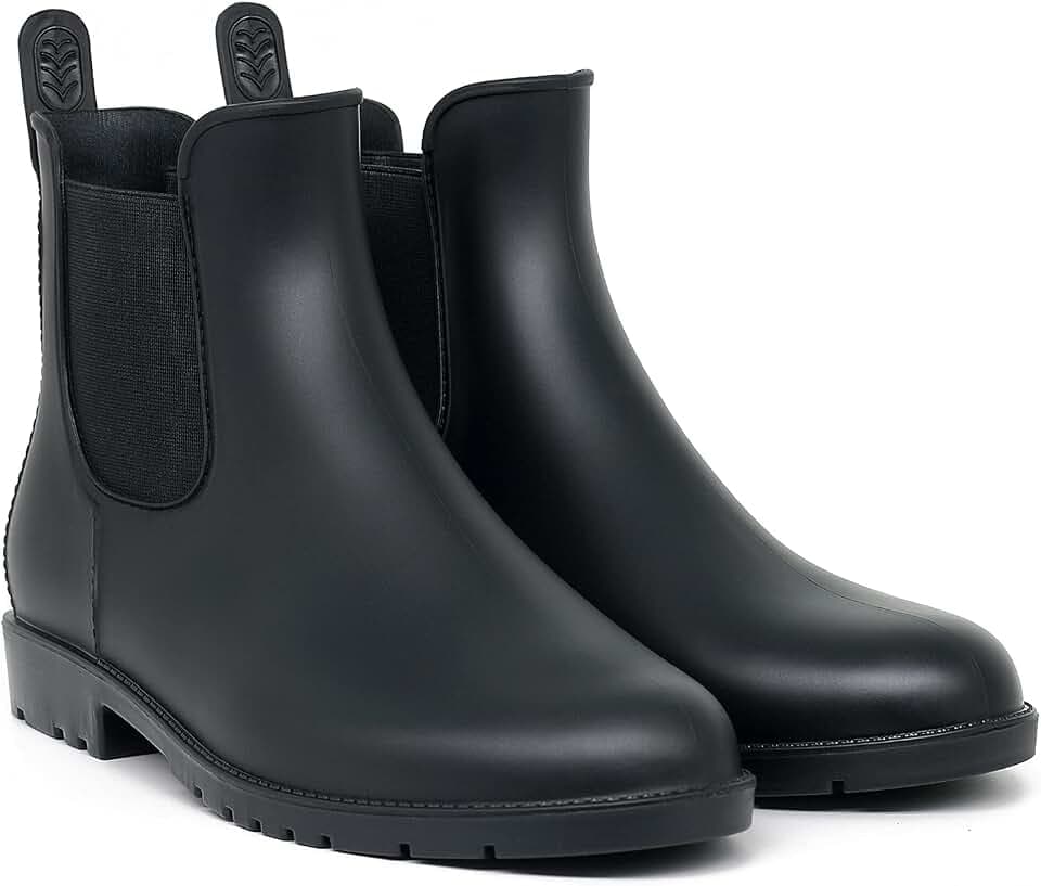 Geweo Gummistiefel Damen Chelsea Herren Wasserdicht Winddicht in Schwarz Braun Grau Rot Pink Weiß Gr. 35-43