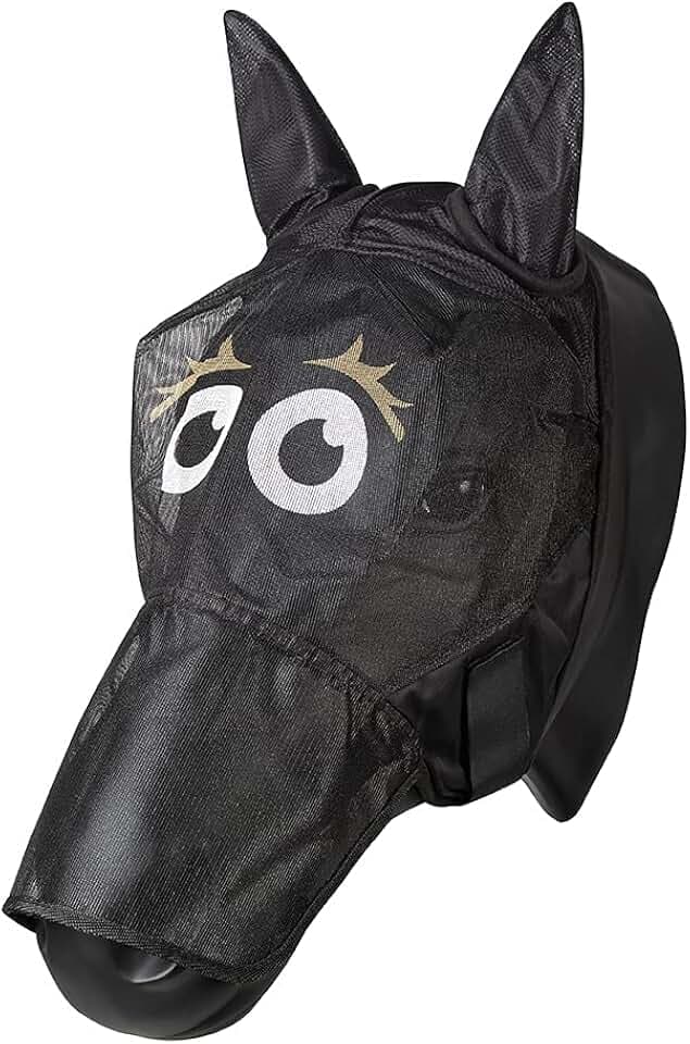 PFIFF 101013 Fliegenmaske Gesichtsmaske mit Motiv für Pferde, Fliegenschutz