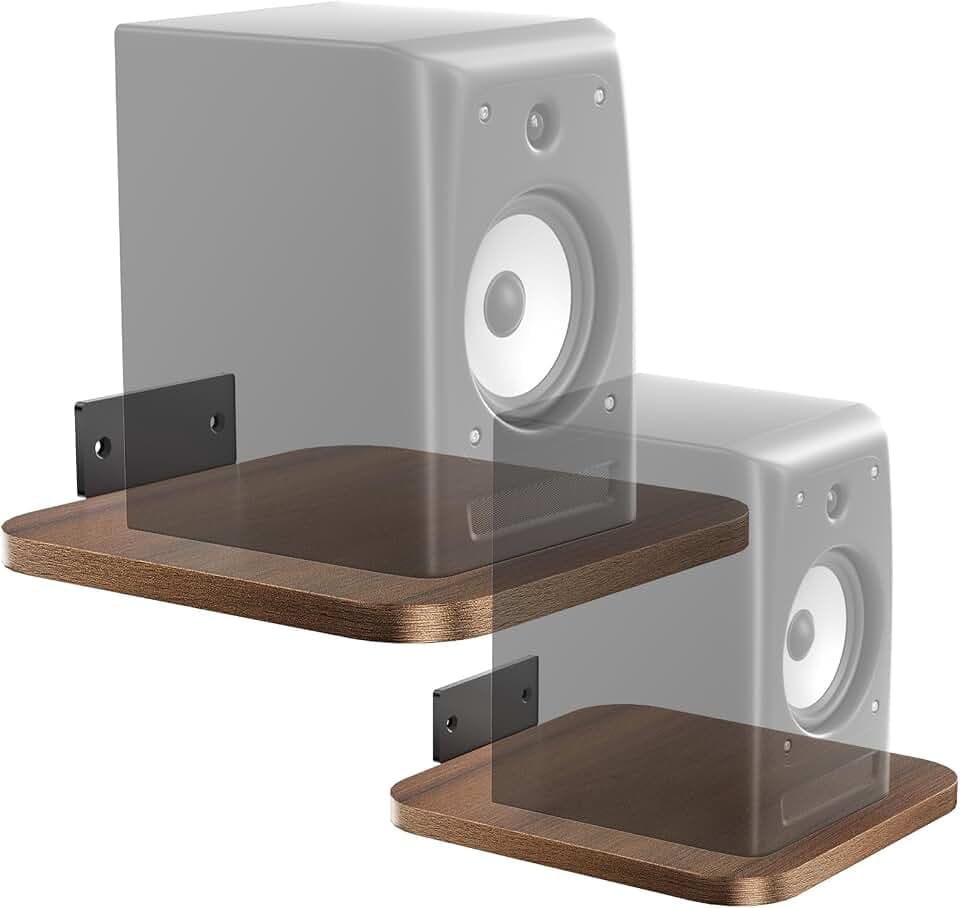 WALI Surround Sound Speaker Wall Mount, 1 Pair Heavy Duty Floating Shelf