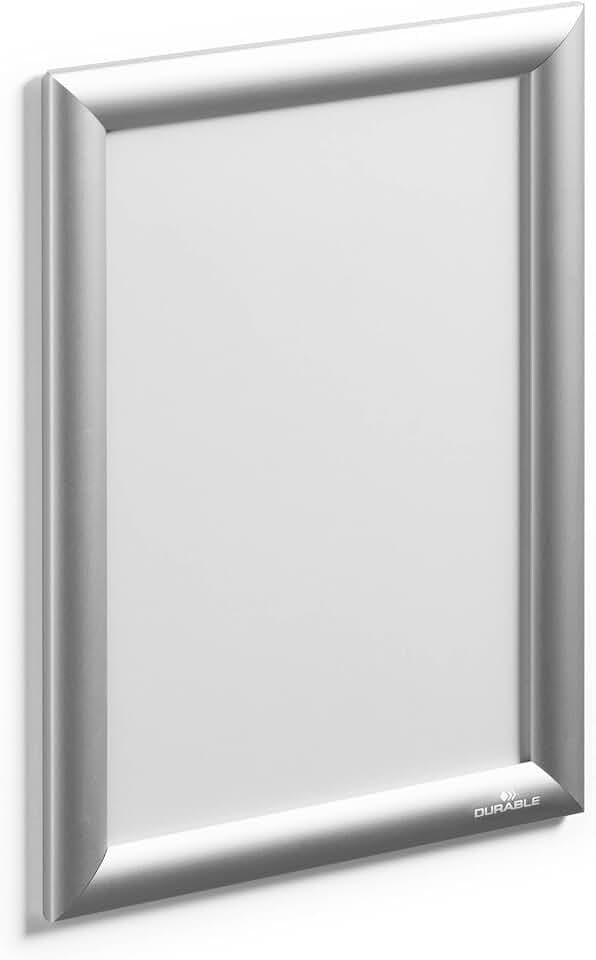 Durable Klapprahmen Aluminium A4, selbstklebend + Schraubenset, 1 Stück, silber eloxiert, 479623