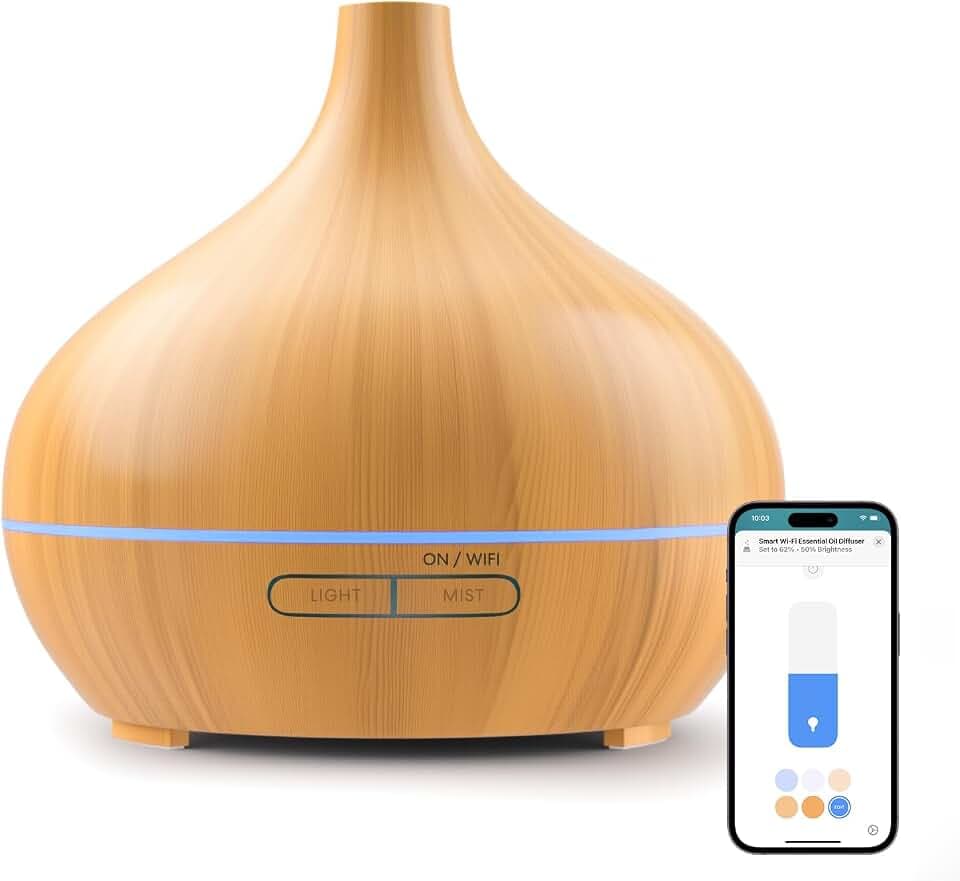 Meross Smart Aroma Diffuser Mini | 400ML & RGB | Fernsteuerung | Sprachsteuerung | App Steuerbar & 2,4 GHz WLAN | Luftbefeuchter Intelligent | kompatibel mit Apple Home, Alexa und Google Home