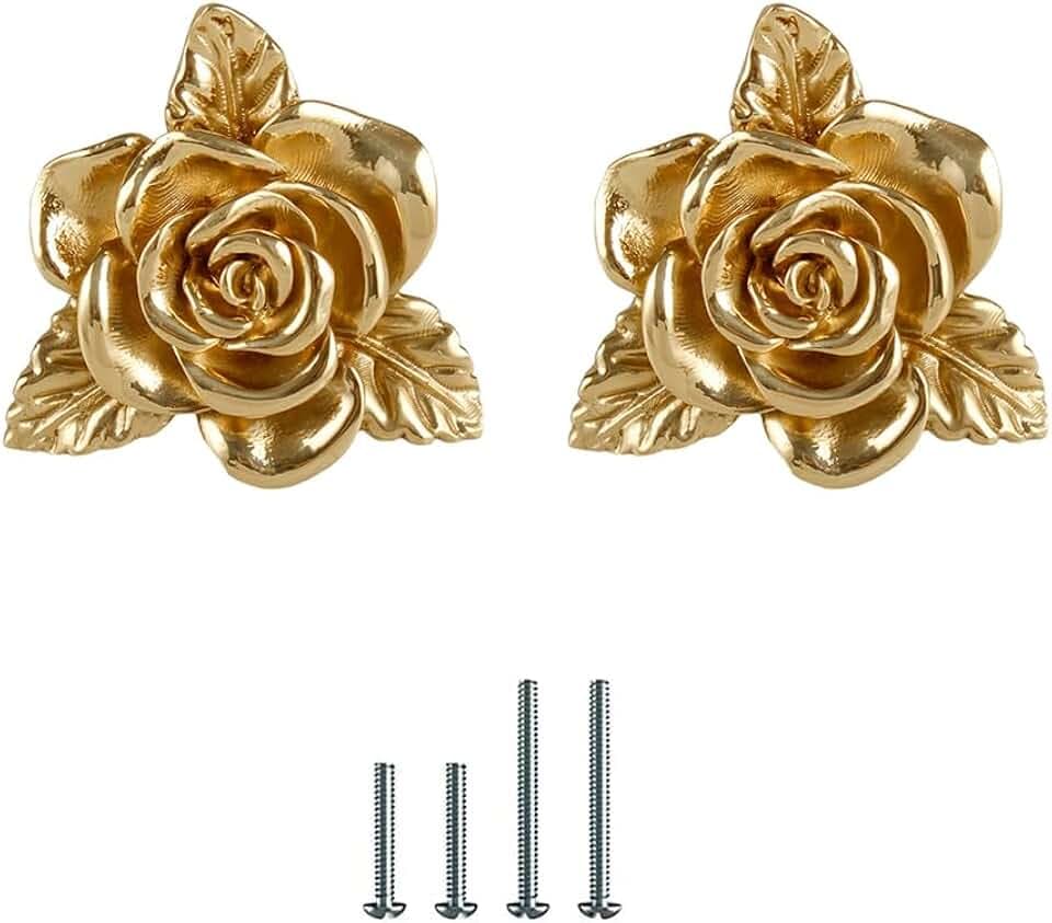 Pack of 2 Gold Brass Knobs for Dresser,Drawers and Cabinet, Decoraive Bow Knobs and Pulls for Kids,Children,Girls Bedroom