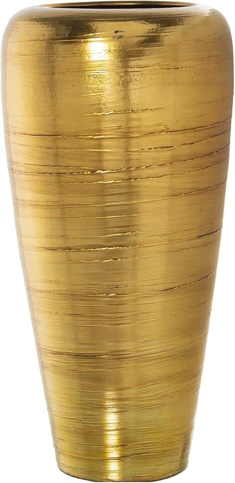 JARRÓN CERAMICA 93CM ORO_°40X93CM, BOCA:°25CM