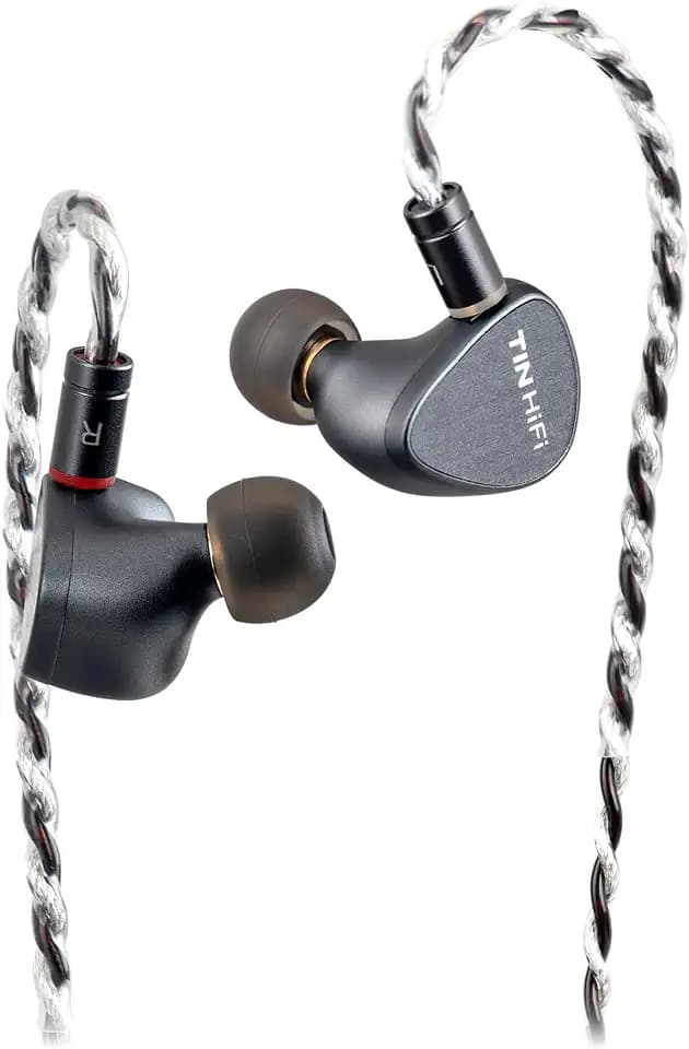 TINHIFI T5S Wired IEM Earphones for Music and Gaming, 10mm Dynamic Driver, Five-Axis CNC Aluminum Shells, Ergonomic Fit, Detachable 0.78mm 2-Pin Cable, 3.5mm, No Mic