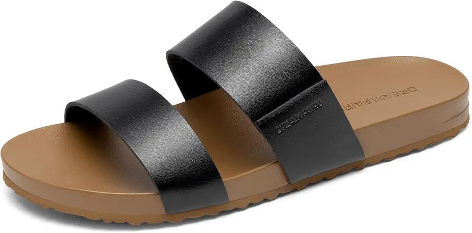 DREAM PAIRS Arch Support Footbed Flat Slides Sandals