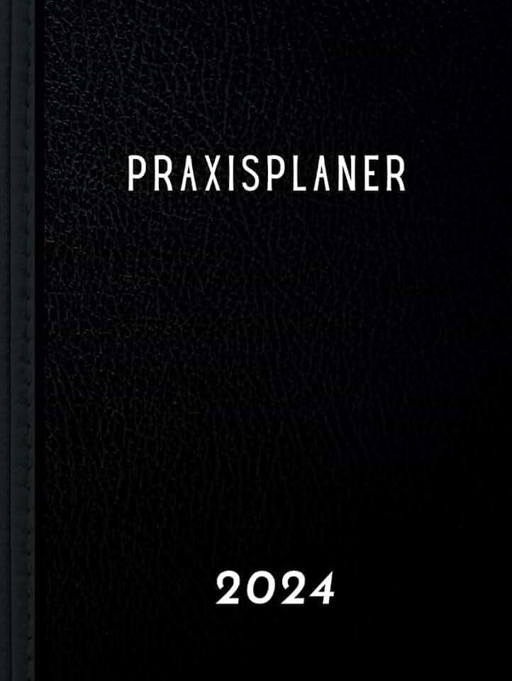 Praxisplaner 2024: Praxis Terminplaner 2024 A4, 1 Woche auf 2 Seiten, Uhrzeit mit 15 Minuten Takt, Montag bis Sonntag, 8:00 Uhr bis 21:00 Uhr, 1 Spalte für 1 Person | Schwarz Hardcover Wochenplaner