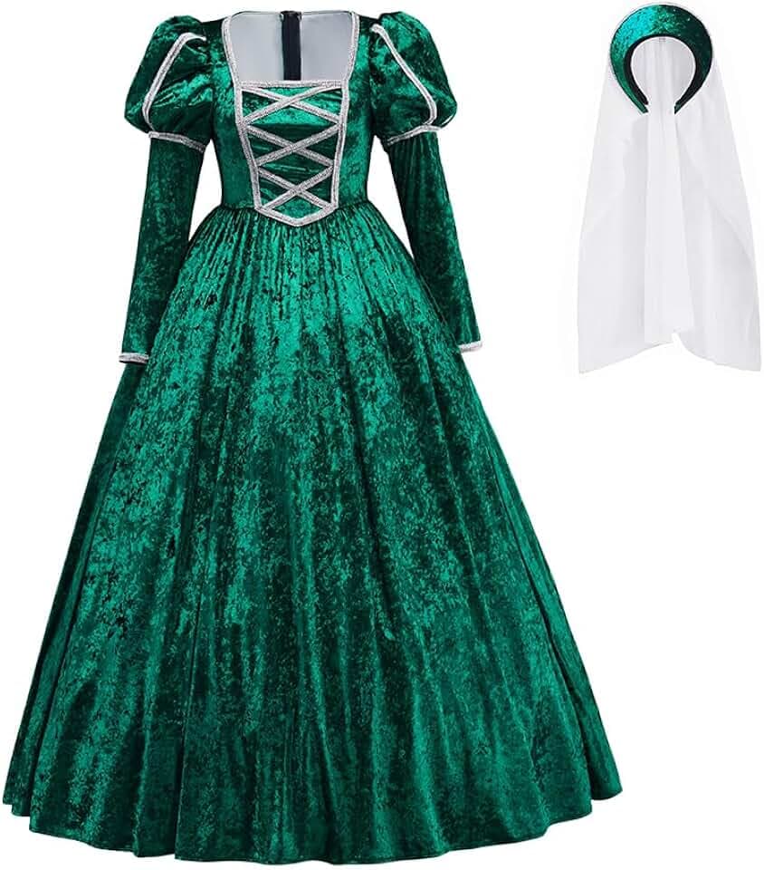 Women's Renaissance Tudor Costume Queen Elizabeth Cosplay Dress Velvet Gown