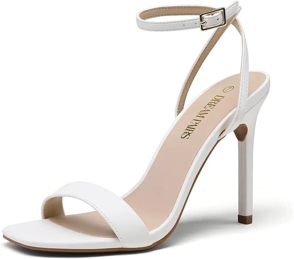 DREAM PAIRS Women Open Square High Heels Sandals