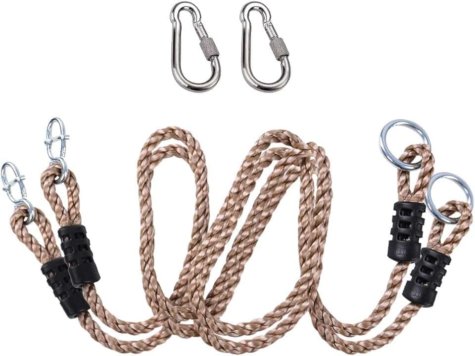 2PC Heavy Duty Length Adjustable Nylon Rope Express Setup Hanging Tree Straps (150 Lbs Limited/Each) for Outdoor Swings Hammock Playground Set Accessories (40 inch)