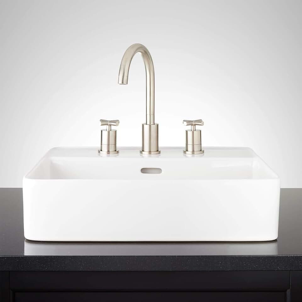 Signature Hardware Hibiscus 20" Fireclay Vessel Bathroom Sink