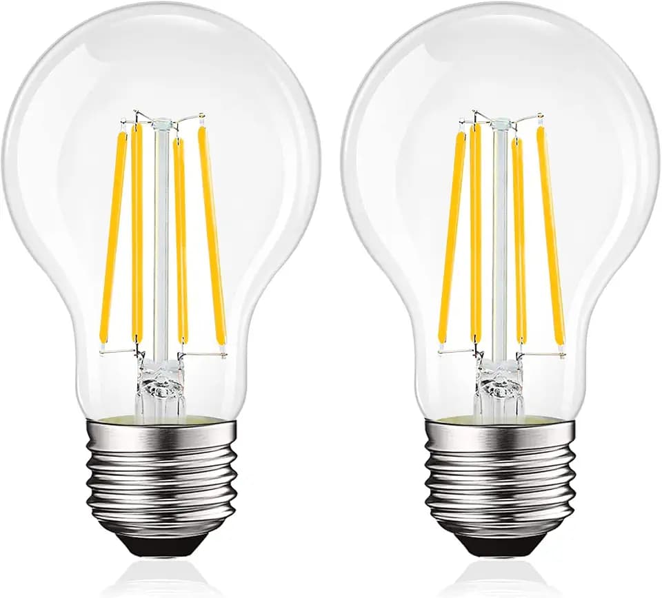 LUXRITE Vintage A19 LED Light Bulbs 100W Equivalent, 1600LM, 3000K (2 Pack)