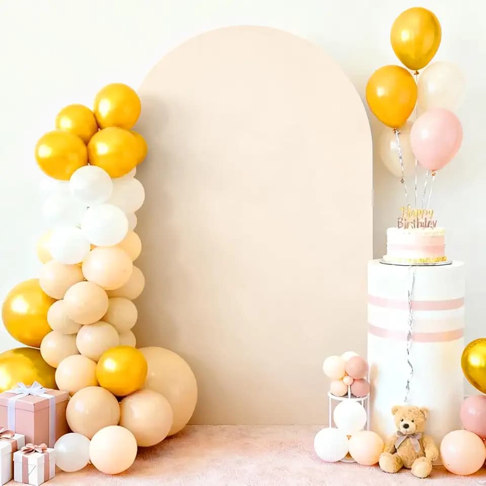 6Ft Arch Backdrop Cover,Beige Stretchy Backdrop Cover