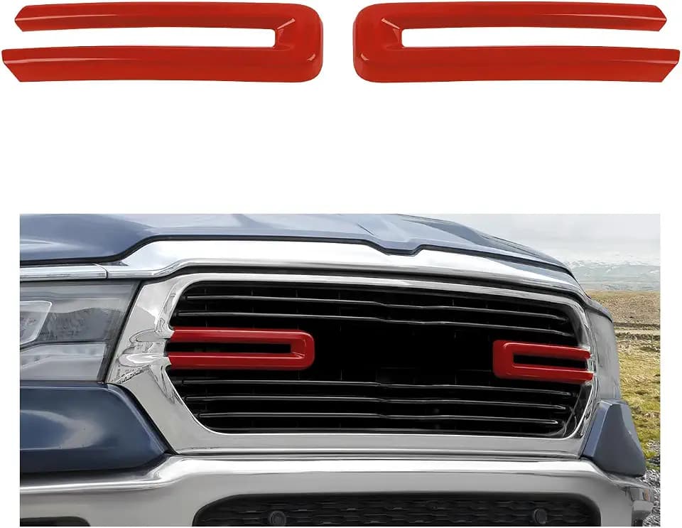CheroCar Front Grille Insert, Grill Molding Trim Cover Bezel, Grille Decor Accessories for Dodge RAM 2018-2026