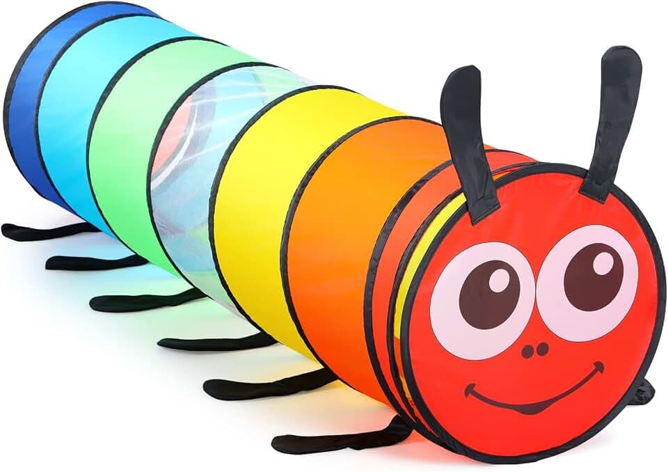 Indoor-Outdoor-Pop-up-Spieltunnel in Regenbogenfarben für Kinder: 175×46 cm