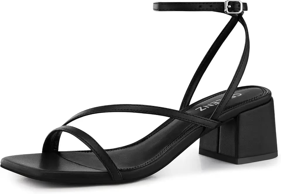 CELLENZ Women Chunky Low Heels: Comfortable Strappy Heel Sandals