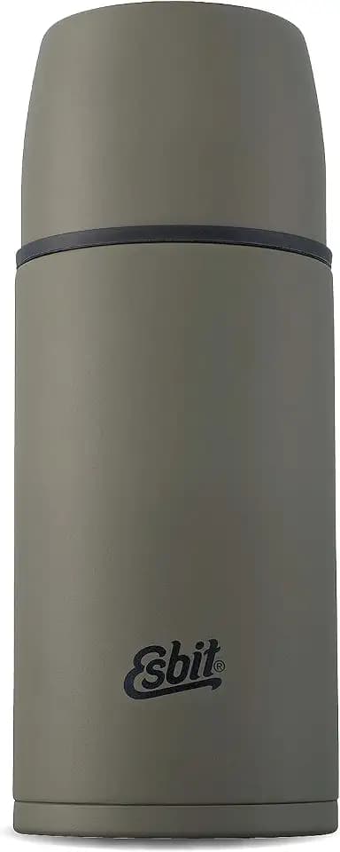 Esbit Edelstahl Isolierflasche Classic 500 ml in Olivgrün - für warme und kalte Getränke - Edelstahl Thermoflasche mit 2 Bechern