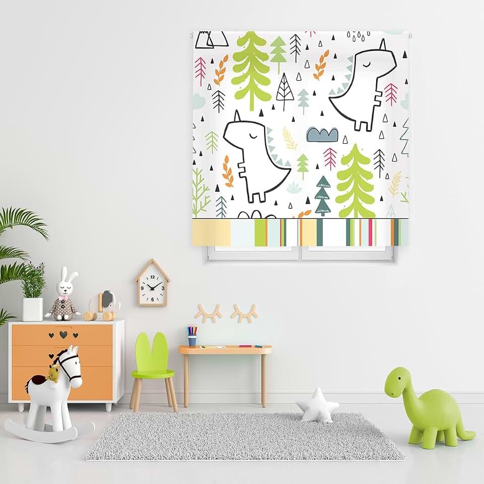 Blindecor Digital | Lichtdurchlässiges Rollo mit Digitaldruck, Modell Trex Baby, 100 x 180 cm (B x H), Stoffgröße 97 x 175 cm, Fensterrollos