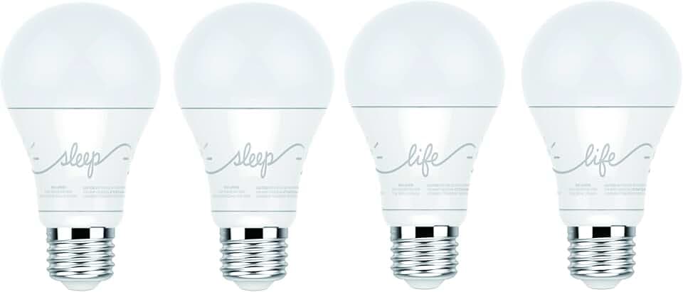 C by GE A19 C-Life and C-Sleep Smart LED Light Bulb Combo by GE Lighting, 4-Pack, Works with Alexa