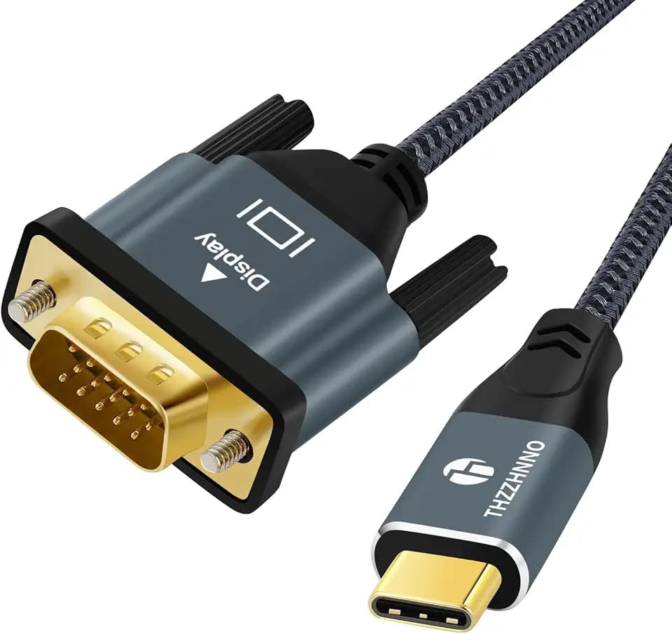 USB C to VGA Cable 6.6FT, USB Type C to VGA Conversion 1080P@60Hz for Laptops, Mobile Phones, Tablets HDTV、Displays and Projectors