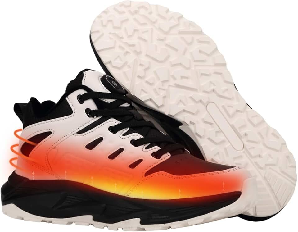 Beheizbare Schuhe mit USB-Aufladung, Herren Damen Fußwärmer Elektrisch mit 3 Temperatureinstellungen, Heated Turnschuhe für Winterreisen Bergsteigen
