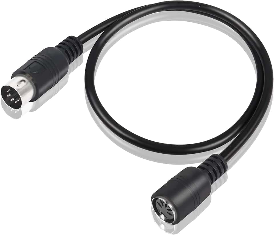 MIDI Extension Cable DIN 5 Pin Male to Female Audio Adapter Cable for MIDI Keyboard Synthesizer, Organ, Electric Piano, MIDI Guitar(50 cm)