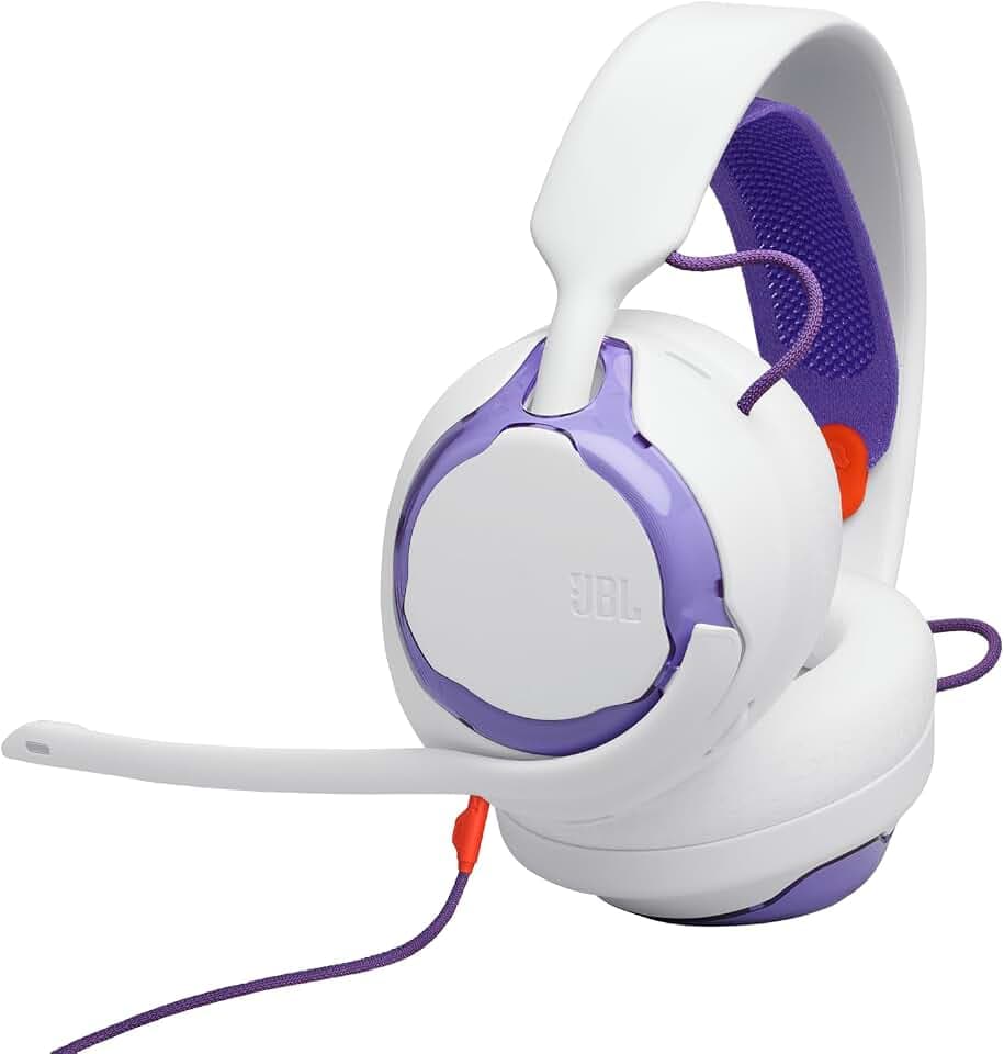 JBL Quantum 250, Kabelgebundene Over-Ear-Gaming-Kopfhörer, Weiß | JBL Quantum Spatial Sound, Mikrofon mit Geräuschunterdrückung, 3,5-mm-Kabel, Multi-Plattform-Kompatibilität