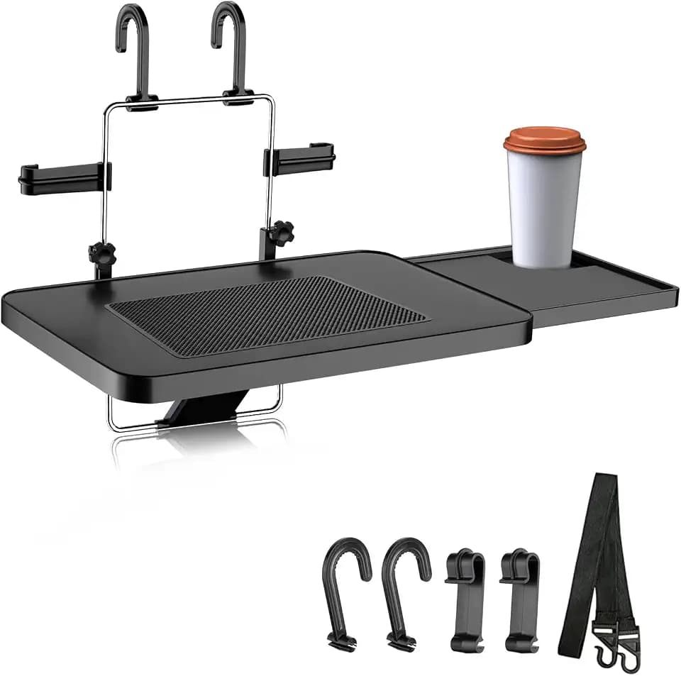 2 in 1 Car Steering Wheel Tray with Extended Tray Car Tray for Eating, Office and Travel(Upgraded)