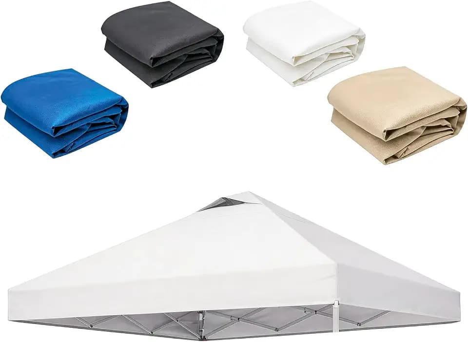 10x10ft Replacement Canopy Top with Air Vent— Instant Canopy Top Cover ONLY,Canopy Tent Top Cover for Straight Leg Canopy Frame - for Outdoor Garden Patio Sun Shade，No Frame (White)