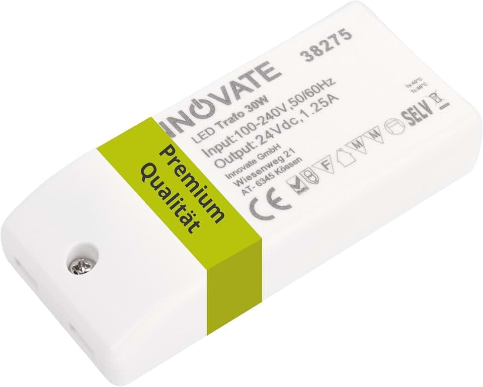 INNOVATE DC 24V Netzteil LED 0-30 W I LED Trafo 230V auf 24V